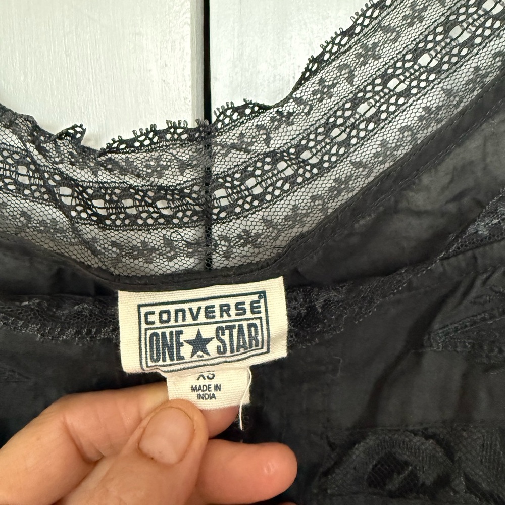 Cute and casual black lace trim dress. - Picture 4 of 8